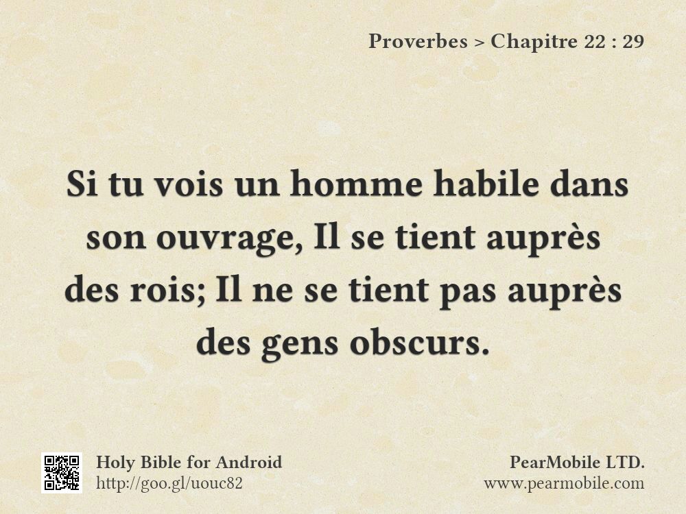 Proverbes, Chapitre 22:29